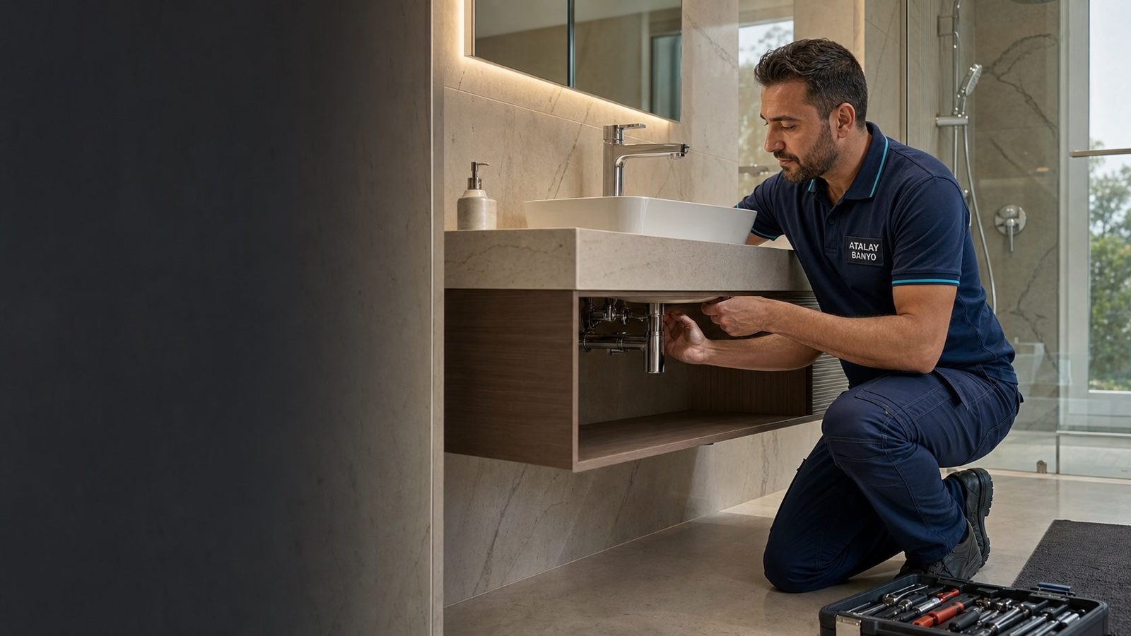 Mobilya lavabo sifon montajı
