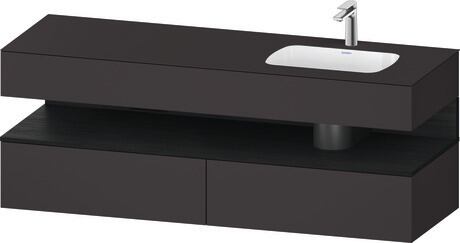 Duravit Studio F. A. Porsche Collection Ankastre lavabo tezgahlı dolap ünitesi ile birlikte 1600 x 550 mm