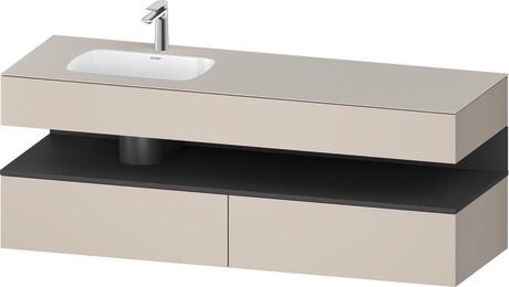 Duravit Studio F. A. Porsche Collection Ankastre lavabo tezgahlı dolap ünitesi ile birlikte 1600 x 500 mm