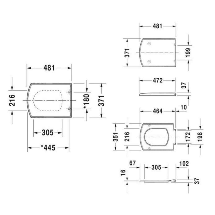 Duravit Caro Klozet Kapağı Yavaş Kapanır 0065690095