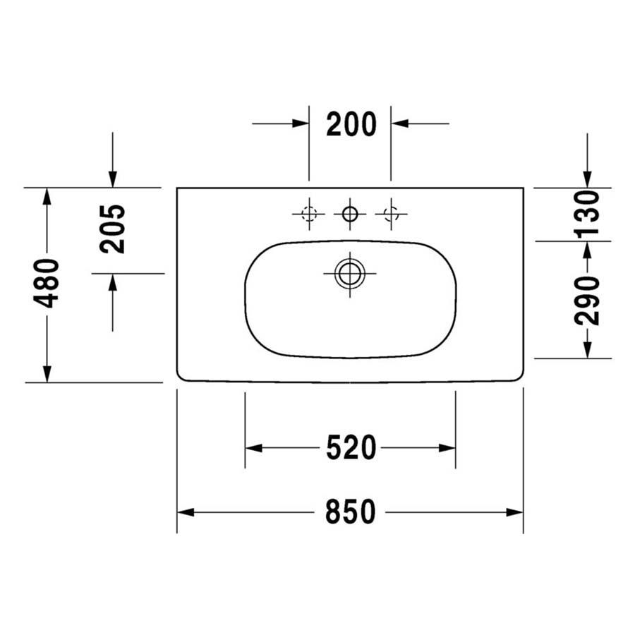 Duravit Etejerli Lavabo D-Code 80 cm 034285