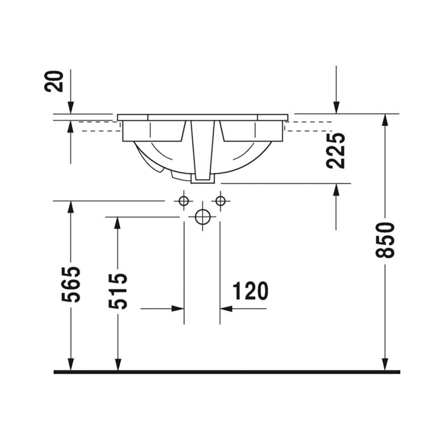 Duravit Lavabo Üstten Geçme 1930 Seri 58 cm 0476580000