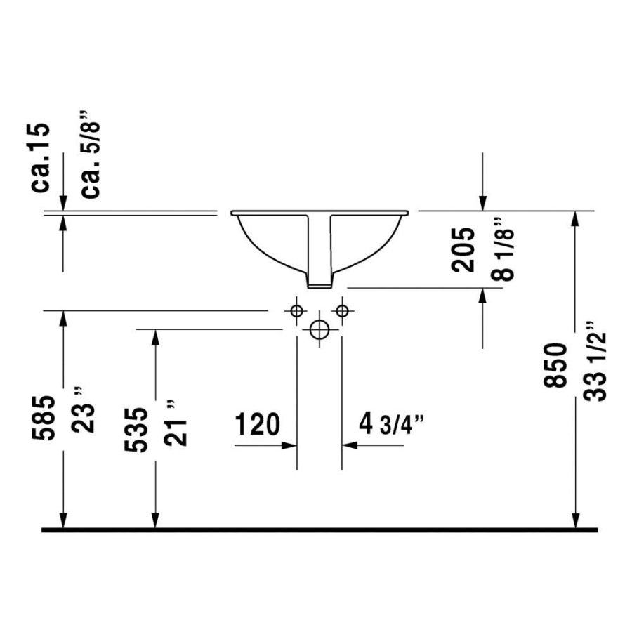 Dune Tezgah Altı Lavabo 46 cm