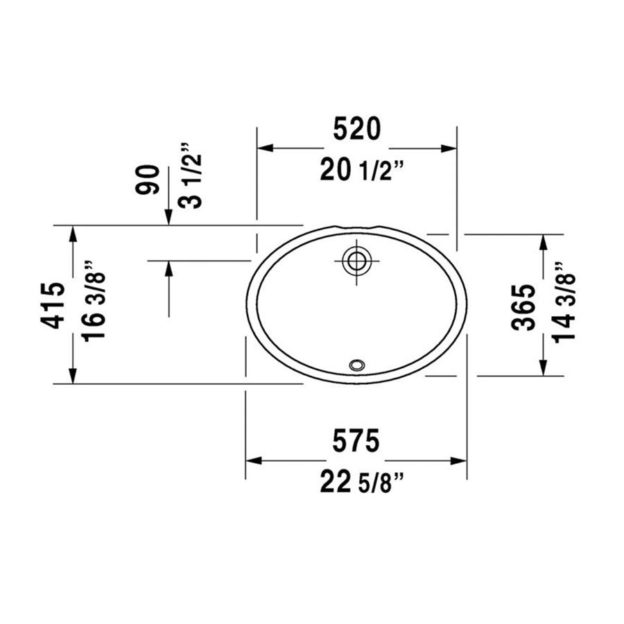 Duravit Dune Tezgah altı Lavabo 57 cm 0481570000