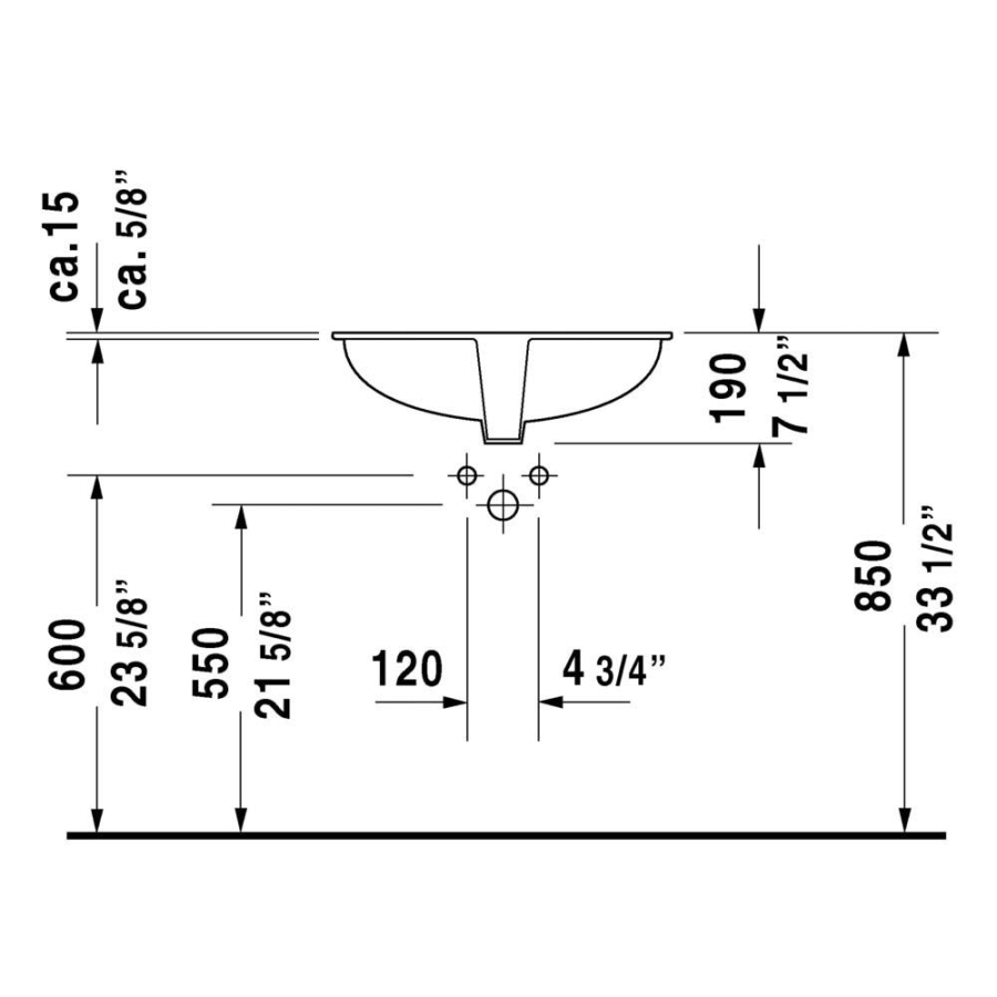 Duravit Dune Tezgah altı Lavabo 57 cm 0481570000