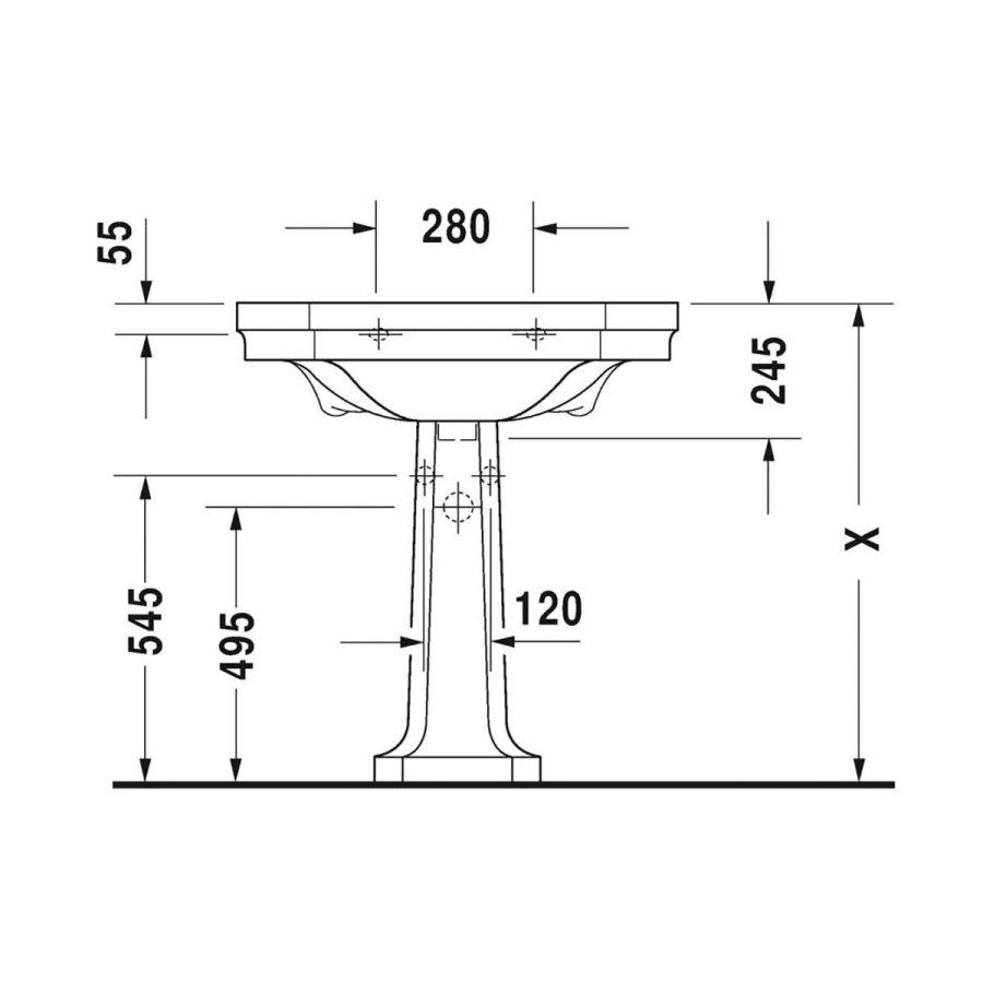 Duravit 1930 Kolon Ayak Tek Satılmaz, Lavabo İle Satılır 0857900000