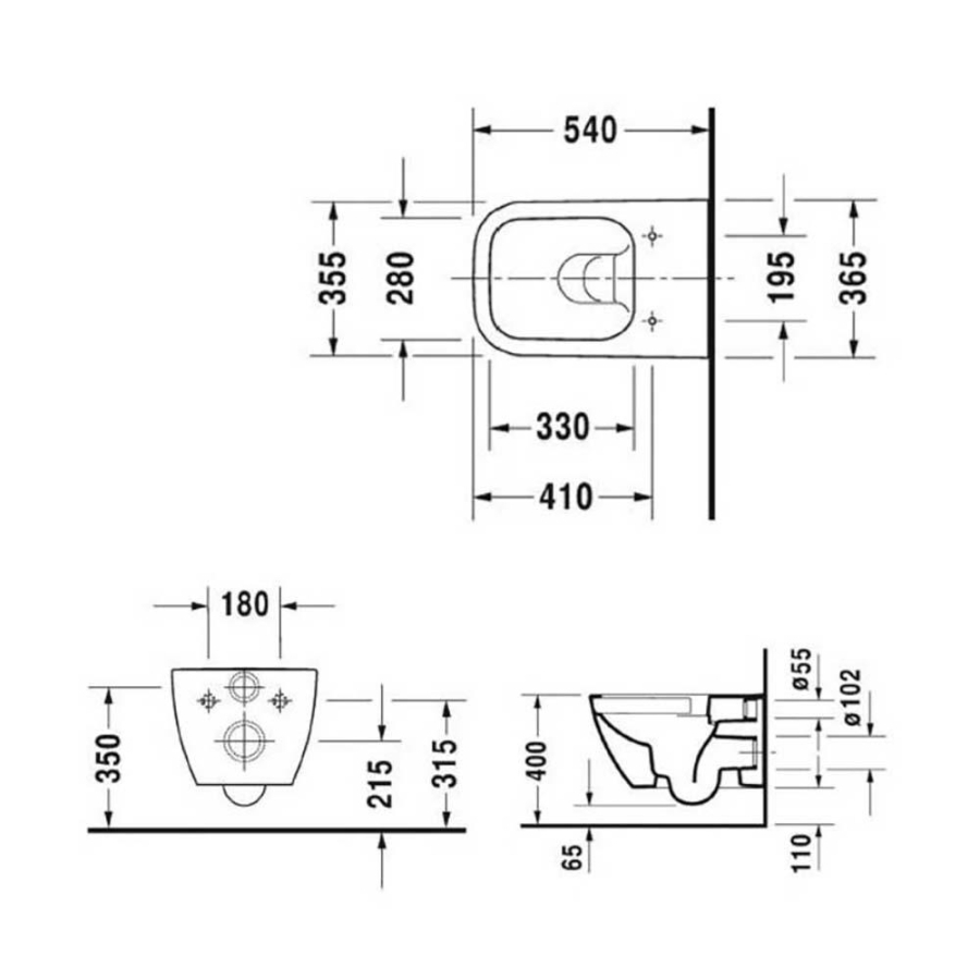 Duravit Happy D.2 Rimless Asma Klozet Antrasit