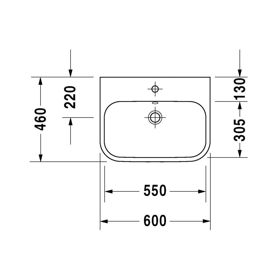 Duravit Happy D.2 Tezgahüstü Lavabo 60 cm 2315600000