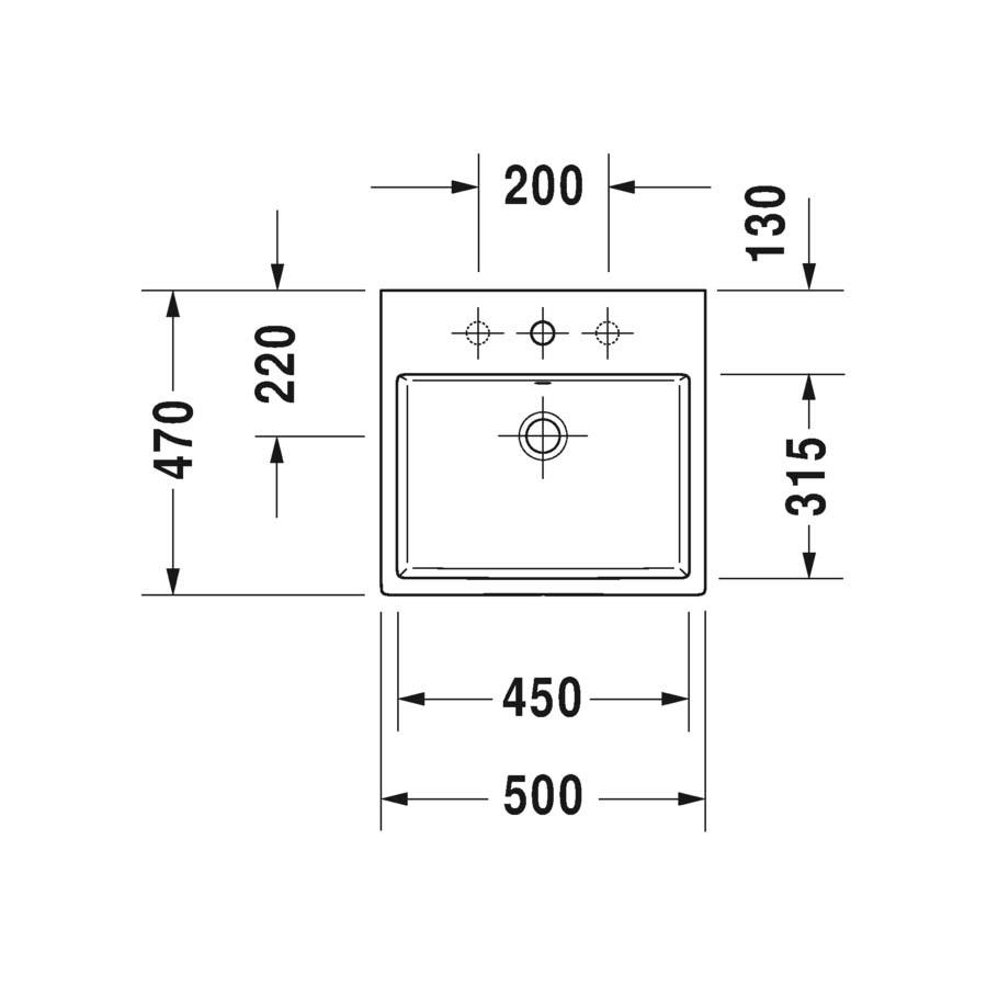 Duravit Vero Air Tezgahüstü Lavabo 50 cm 2350500027