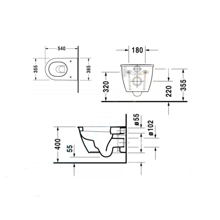 Duravit Darling New Asma Klozet 54 Cm Kapak Hariç 2545390075